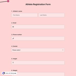 Athlete Registration Form