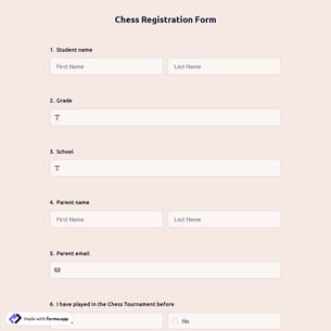 Chess Registration Form