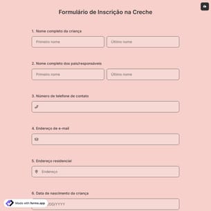 Formulário de Inscrição na Creche