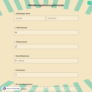 Händlerregistrierungsformular