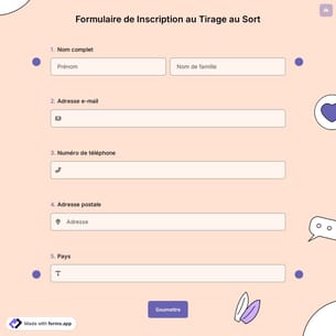 Formulaire de Inscription au Tirage au Sort