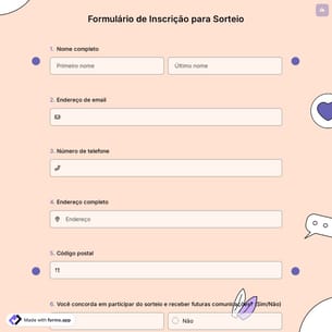 Formulário de Inscrição para Sorteio