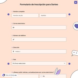 Formulario de Inscripción para Sorteo