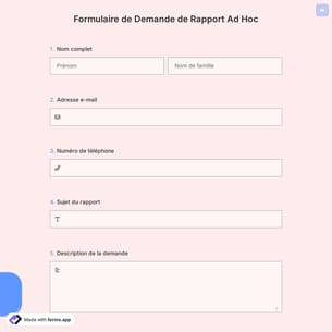 Formulaire de Demande de Rapport Ad Hoc