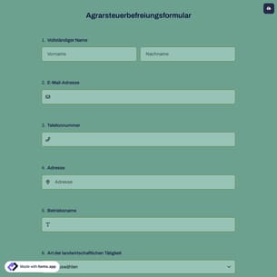 Agrarsteuerbefreiungsformular