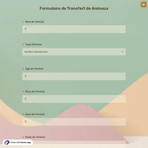 Formulaire de Transfert de Animaux
