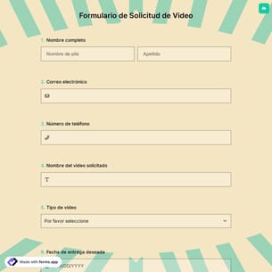 Formulario de Solicitud de Video