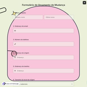 Formulário de Orçamento de Mudança
