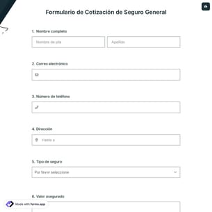 Formulario de Cotización de Seguro General