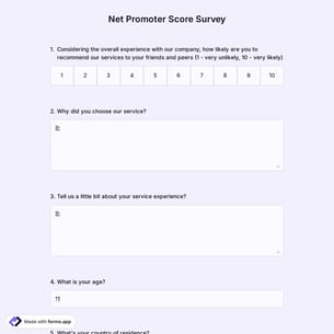 Net Promoter Score Survey