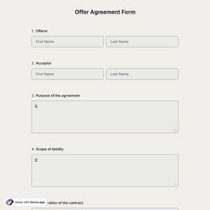 Offer Agreement Form