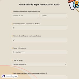 Formulario de Reporte de Acoso Laboral