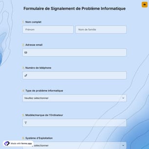 Formulaire de Signalement de Problème Informatique