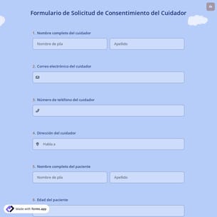 Formulario de Solicitud de Consentimiento del Cuidador