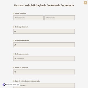 Formulário de Solicitação de Contrato de Consultoria