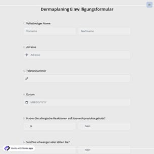 Dermaplaning Einwilligungsformular