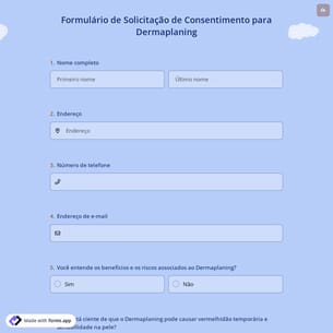 Formulário de Solicitação de Consentimento para Dermaplaning