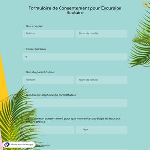 Formulaire de Consentement pour Excursion Scolaire