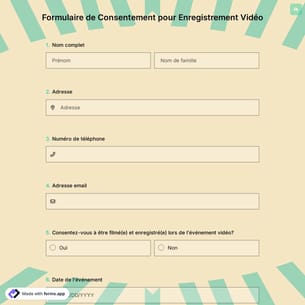 Formulaire de Consentement pour Enregistrement Vidéo