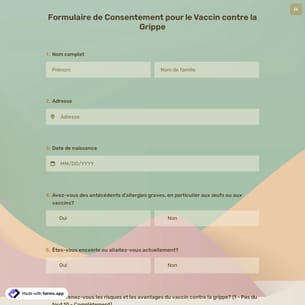 Formulaire de Consentement pour le Vaccin contre la Grippe