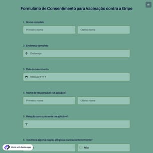 Formulário de Consentimento para Vacinação contra a Gripe