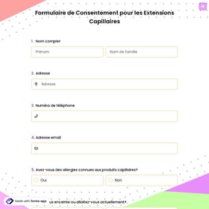 Formulaire de Consentement pour les Extensions Capillaires