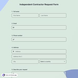 Independent Contractor Request Form
