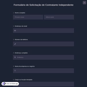 Formulário de Solicitação de Contratante Independente