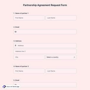 Partnership Agreement Request Form