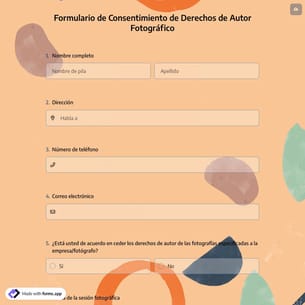Formulario de Consentimiento de Derechos de Autor Fotográfico
