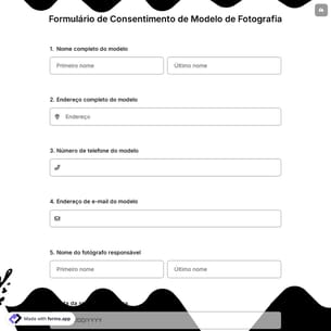 Formulário de Consentimento de Modelo de Fotografia