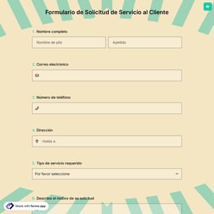 Formulario de Pedido de Asistencia al Cliente