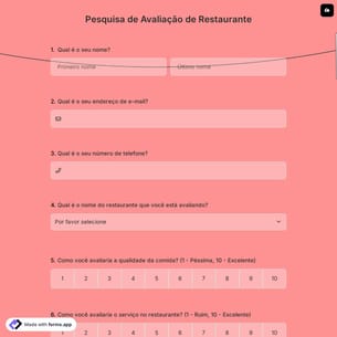 Pesquisa de Avaliação de Restaurante