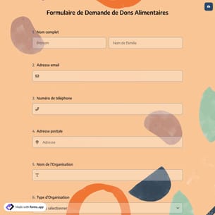 Formulaire de Demande de Dons Alimentaires