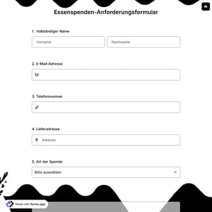 Essenspenden-Anforderungsformular