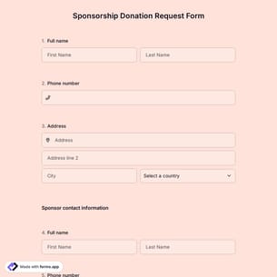 Sponsorship Donation Request Form