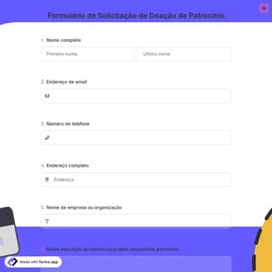 Formulário de Solicitação de Doação de Patrocínio