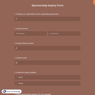 Sponsorship Inquiry Form