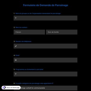 Formulaire de Demande de Information Parrainage