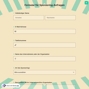 Formular für Sponsoring-Anfragen