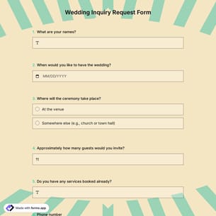 Wedding Inquiry Request Form