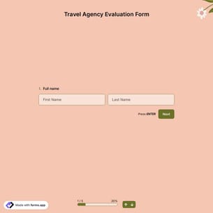 Travel Agency Evaluation Form 
