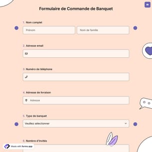 Formulaire de Commande de Banquet