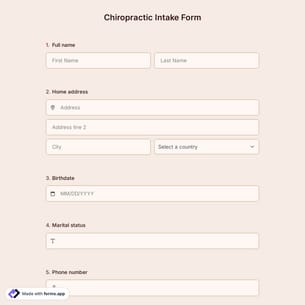 Chiropractic Intake Form