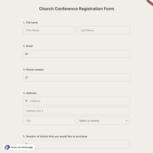 Church Conference Registration Form