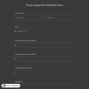 Truck Inspection Checklist Form 