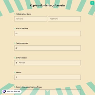 Kopieranforderungsformular