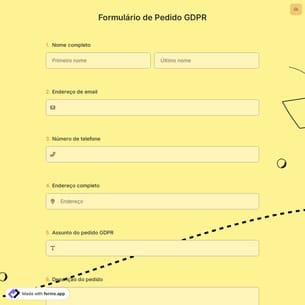 Formulário de Pedido GDPR