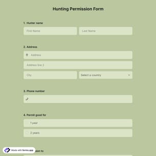 Hunting Permission Form