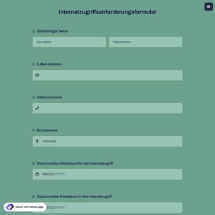 Internetzugriffsanforderungsformular